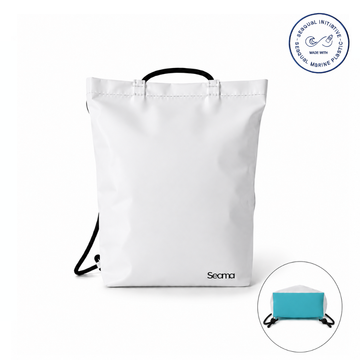 Sacco Onda - BIANCO fondo turchese